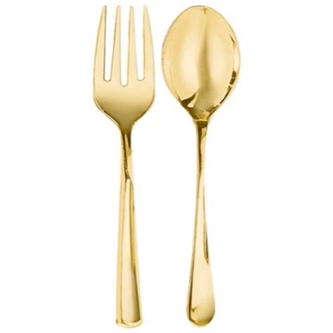 Gold Premium Serving Spoons And Forks Set Amscan Asia Pacific