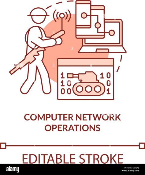 Computer Network Operations Red Concept Icon Stock Vector Image And Art