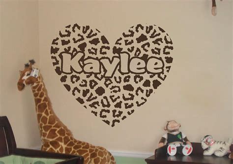 Cheetahs room for our ager with images animal print. Personalized Cheetah Print Heart w/Personalized text Vinyl ...