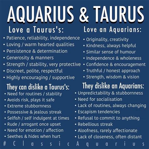 Aquarius And Taurus Relationship Listed Above Are The Positive Aspects