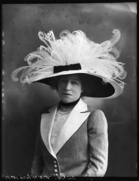 Vintage Portrait Of Woman With Fluffy Feathered Hat Hats Vintage