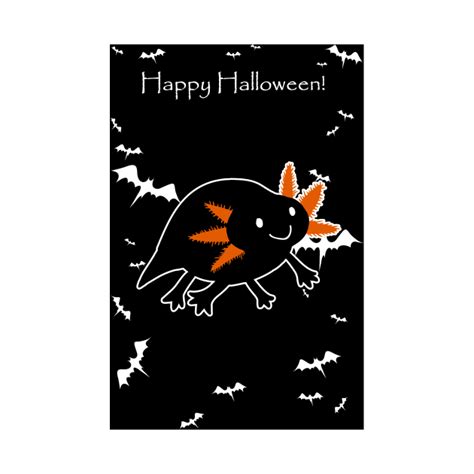 Happy Halloween Black Axolotl Halloween T Shirt Teepublic