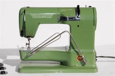 Elna Supermatic Sewing Machine Industrial Vintage Grasshopper Green Wcase