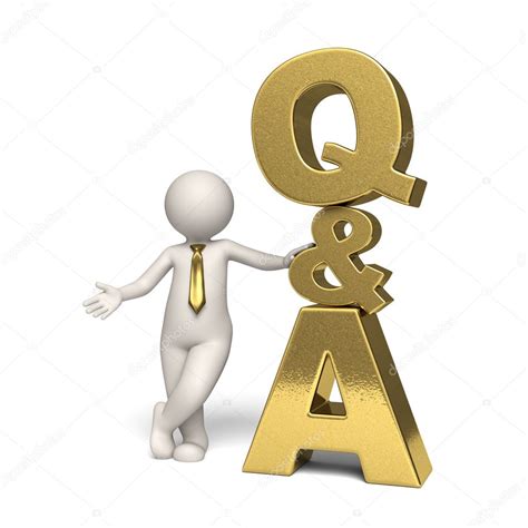 Qanda Icon Gold Questions And Answers 3d Man Stock Photo By ©jocky