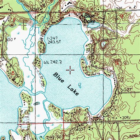 Blue Lake Michigan Blue Lake Mecosta Michigan Topographic Kimes Coging