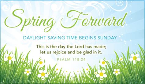 Spring Forward Daylight Saving Begins Holidays Ecard Free Christian