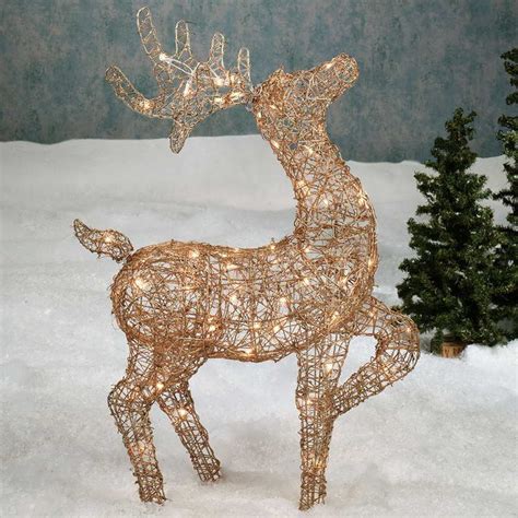 Outdoor Lighted Christmas Decoration Ideas With Animal Deer Reindeer