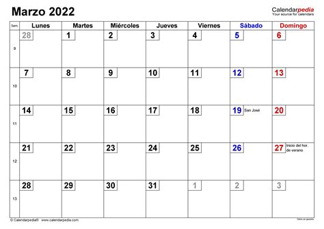 Calendario Marzo 2022 Para Imprimir Word 2022 Spain