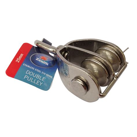 Zenith Double Pulley 25mm 316 Stainless Steel Bunnings Warehouse
