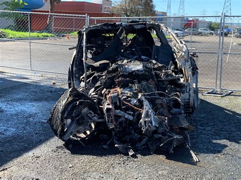 Photos Tesla Driver Survives Fiery Model X Crash In Fremont