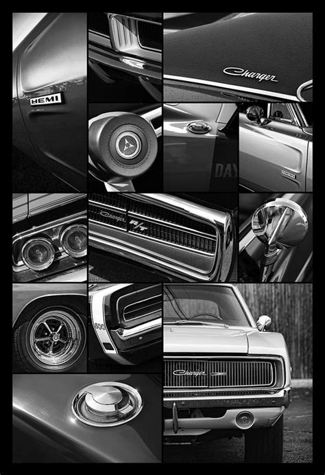 1968 1969 1970 Dodge Charger Collage By Gordon Dean Ii Classic Cars