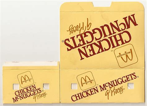 Image Mcdonalds Chicken Mcnuggets 9 Piece Box 1986 Packaging