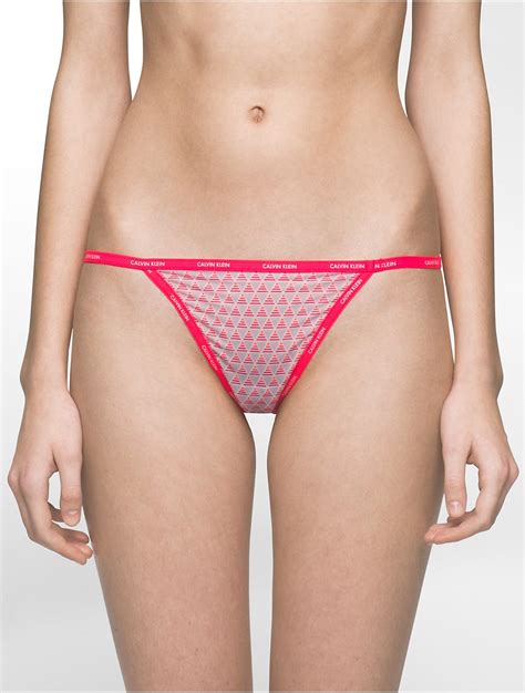Calvin Klein Underwear Sheer Marquisette Thong In Pink Lyst