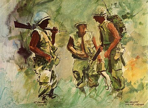Us Gi Troopers In Vietnam Combat Art Vietnam Painting Military Art