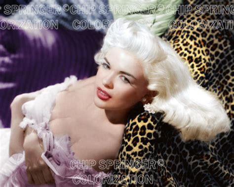 Jayne Mansfield On Leopard Throw Sexy Cheesecake Color Photo By Chip