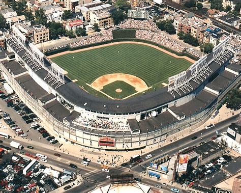 Aerial Of Wrigley Field Ballpark Chicago Cubs Framed Print