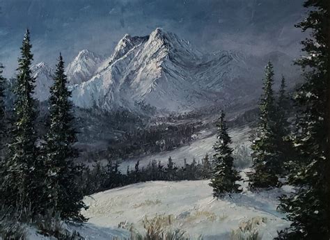 How To Paint A Snowy Mountain With Just A Palette Knife Kevin Hill