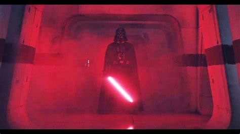 Darth Vader Ending Scene In Star Wars Rogue One Red Lightsaber