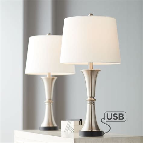 360 Lighting Modern Table Lamps Set Of 2 With Usb Port Led Touch On Off