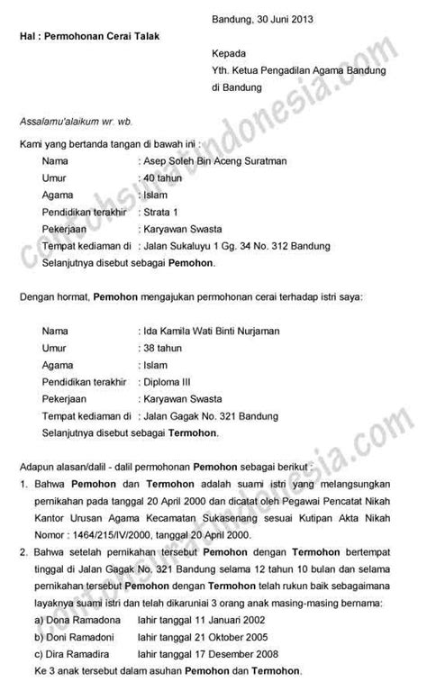 Yuk Lihat 11+ Contoh Surat Permohonan Cerai Word - Galeri Contoh Surat
