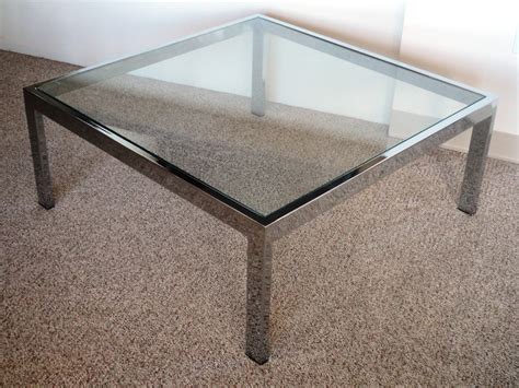 Coffee table 3 tiers high gloss black. Mid Century Modern Chrome & Glass Coffee Table ...