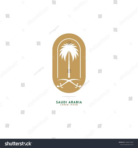 Creative Saudi Arabia Palm Tree Sword Stock Vector Royalty Free