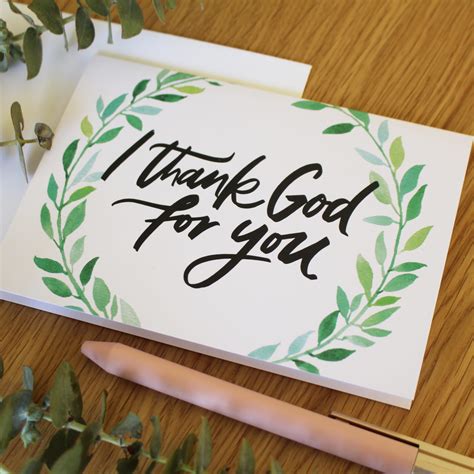 'I THANK GOD FOR YOU WREATH' GREETING CARD - Trudy Letters