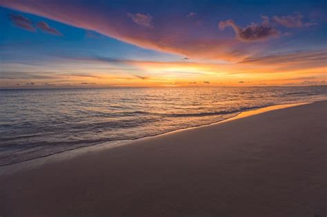 Premium Photo Sea Sand Sky Concept Sunset Colors Clouds Horizon Coast