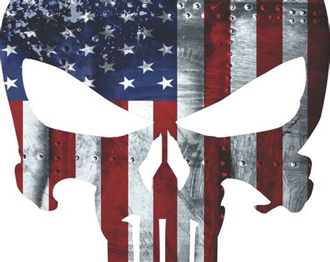 Punisher American Flag Vinyl Sticker 4 Different Sizes Etsy