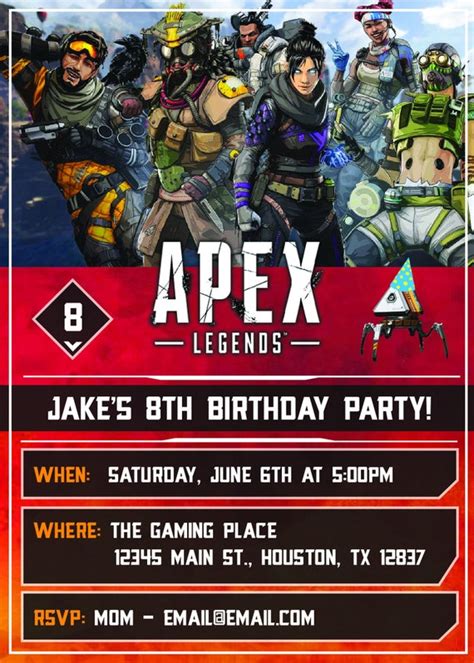Apex Legends Birthday Invitation Digital Invitation Etsy