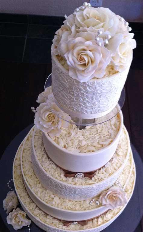 White Chocolate Wedding Cake