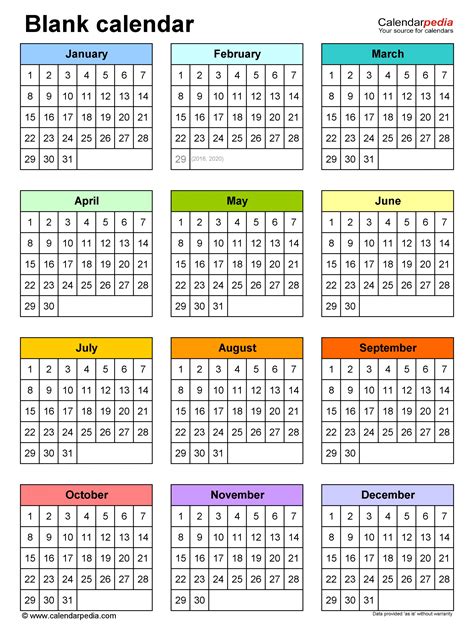 6 Month Calendar Template Word Template Calendar Design