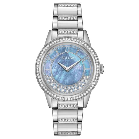 Bulova Bulova Womens Turnstyle Crystal Accent Watch With Mother Of