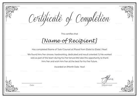 Custom Made Course Completion Certificate Design Template In Psd Word