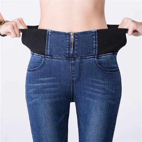 hot sale women s pants plus size ultra elastic tight fitting high waist jeans girls sexy skinny