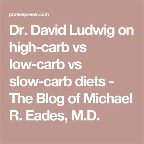 Dr David Ludwig On High Carb Vs Low Carb Vs Slow Carb Diets Slow