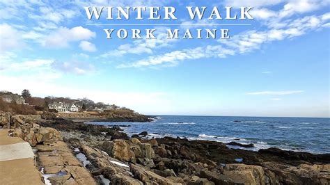 4k Winter On Yorks Cliff Walk York Beach Maine 4k Scenic Coastal