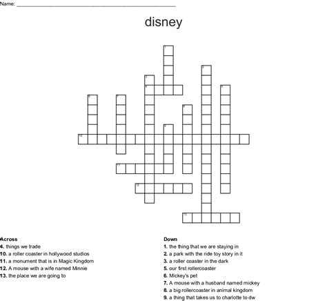 Disney walt disney crossword trivia disney villains disney disney. Disney Crossword Puzzles Pdf | crossword for kids