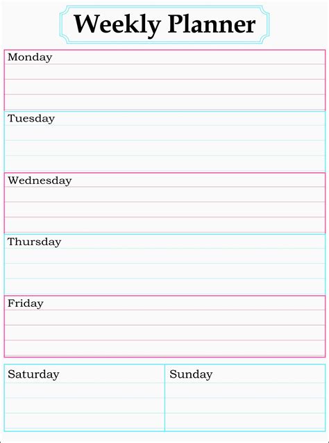 Printable weekly calendars and daily planners give us a bit more flexibility to add extensive detail to our day. 11 One Week Planner for Employees - SampleTemplatess ...