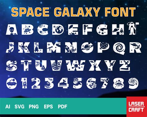Space Font Svg Space Letters Svg Galaxy Space Alphabet Etsy