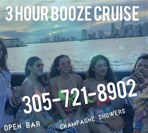 Spring Break Booze Cruise Miami Party Boat Unlimited Drinks 401 Biscayne Blvd Miami March