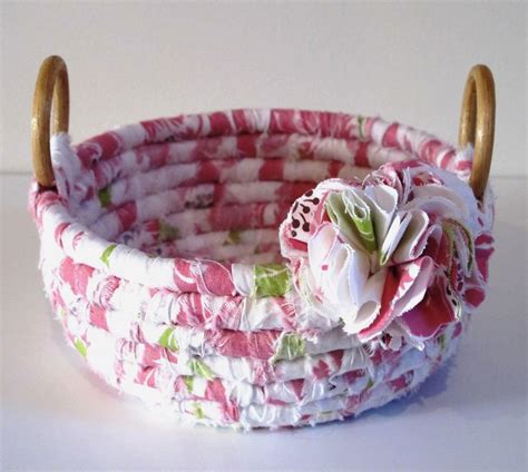 Beautiful Coiled Fabric Basket Rope Crafts Fabric Bowls