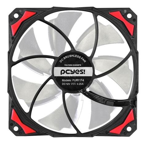 Cooler Fan Mm Pcyes Fury Para Gabinete Led Vermelho Mercadolivre