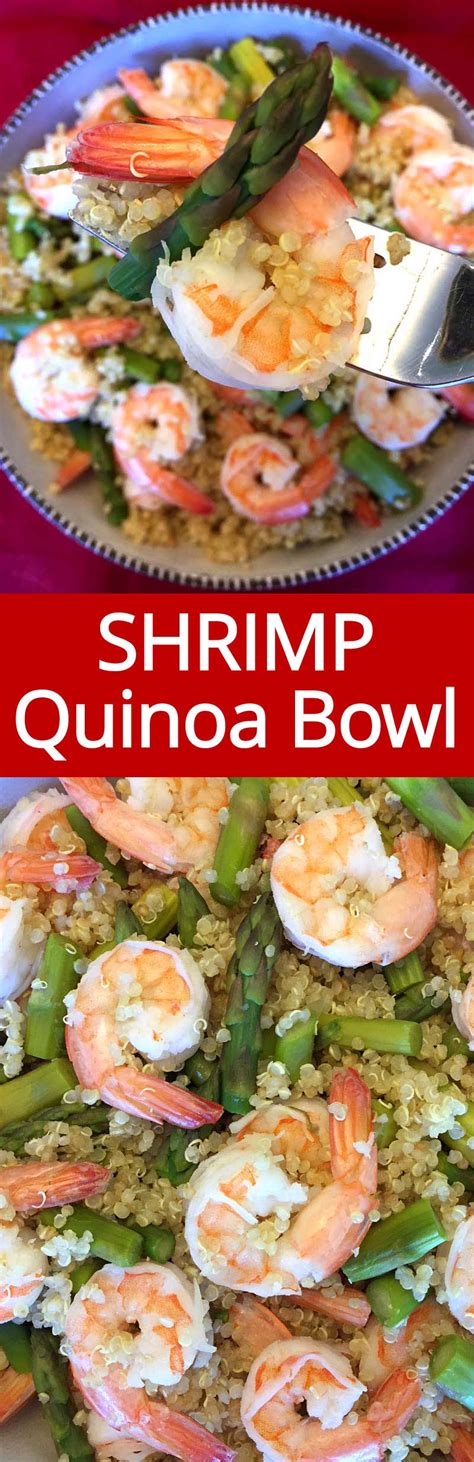 Nuts, plain, without salt added. Shrimp And Asparagus Quinoa Bowl Recipe - Melanie Cooks