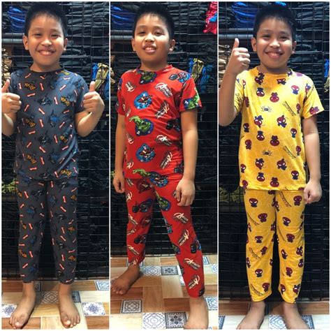 3in1 Kids Terno Pantulog 3pcs Cotton Spandex Shopee Philippines