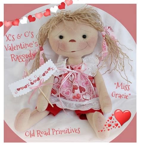 Primitive Valentines Pattern Xs And Os Valentines Raggedy Hearts
