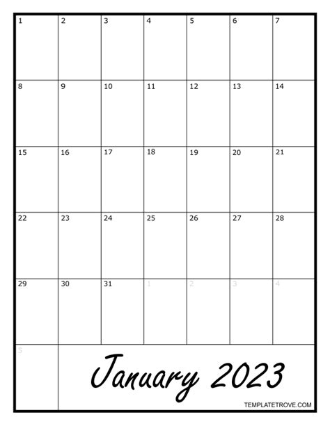 2023 Yearly Calendar Simple 2023 Year Calendar Stock Vector
