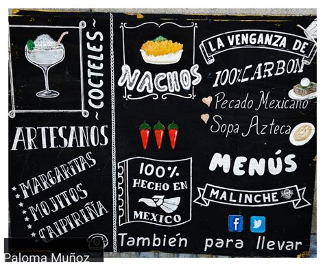 Pizarra Informando De Los Menús Del Día En Un Restaurante Mexicano