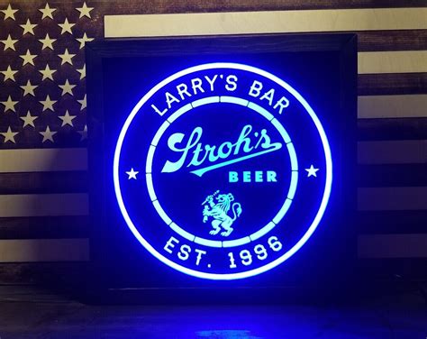 Custom Strohs Beer Led Sign Personalized Home Bar Pub Sign Lighted Sign Ebay