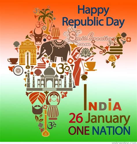 Happy Republic Day India 26 January One Nation